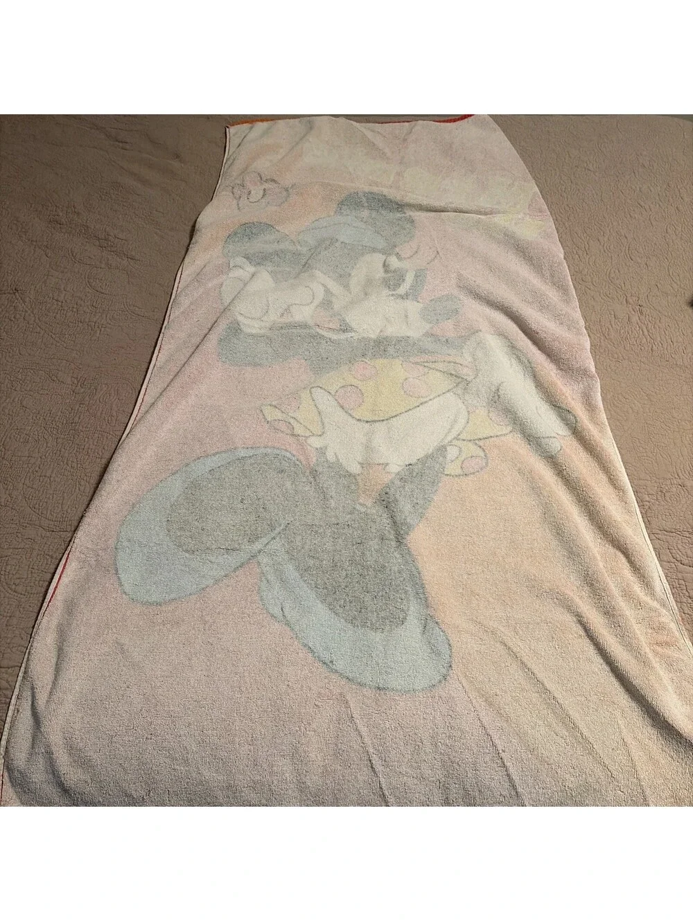 Vintage Disney Minnie Mouse Beach Towel Franco Manufacturing Made Taiwan 30